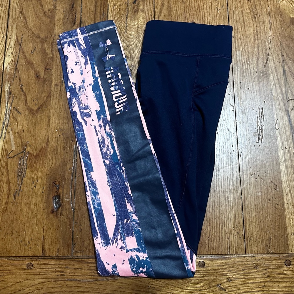 Under Armour - Cold Gear - Compression Leggings - Navy/Pink - XS